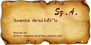 Szente Arszlán névjegykártya